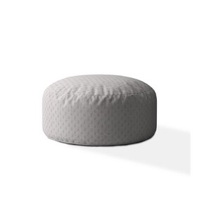 Indoor MINKY DIMPLE DOT Plush Silver Round Zipper Pouf - Cover Only - 24in dia x 20in tall B06894328