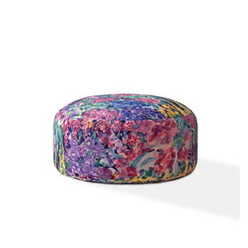 Indoor SPRING GARDEN Multi Round Zipper Pouf - Stuffed - Extra Beads Included - 24in dia x 20in tall B06894337