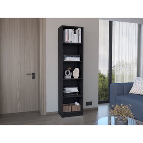 Home Xs Bookcase with 5-Tier Shelves and Slim Design -Black -Office B070137819