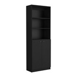 TUHOME Home 2-Door Bookcase, Modern Storage Unit with Dual Doors and Multi-Tier Shelves -Black -Office B070137820