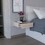 TUHOME Milano Floating Nightstand, Wall-Mounted with Drawer -Light Gray -Bedroom B070137823