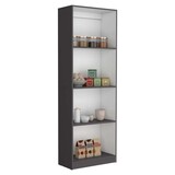 TUHOME Home Bookcase with 4-Shelf Modern Display Unit for Books and Decor -Matt Gray / White -Office B070137834