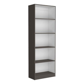 TUHOME Home 4 Shelves Bookcase with Multi-Tiered Storage -Matt Gray / White -Office B070137835