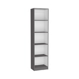 Home Xs Bookcase with 5-Tier Shelves and Slim Design -Matt Gray / White -Office B070137836
