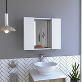 Artemisa Medicine Cabinet, Double Door, Mirror, One External Shelf -White B07091821