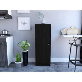 Belleria Single Door Pantry with Four Interior Shelves -Black B07091832
