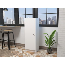 Belleria Single Door Pantry with Four Interior Shelves -White B07091833