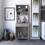 Della 60 Kitchen Pantry with Countertop, Closed & Open Storage -Light Gray B07091841