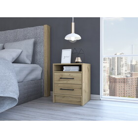 Eter Nightstand, Superior Top, Two Drawers -Light Oak B07091860