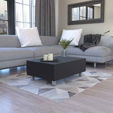 Gambia Lift Top Coffee Table, Four Legs -Black
