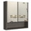 Jaspe Mirror Cabinet, Three Internal Shelves, One Open Shelf, Double Door Cabinet -Light Gray B07091915