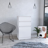 Kamelot Dresser with Jewelry Box, Single Door Cabinet, Mirror, Two Drawers -White B07091920