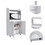Kira Kitchen Kart, Double Door Cabinet, One Open Shelf, Two Interior Shelves -White B07091922