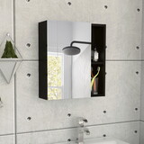 Labelle Medicine Cabinet with Mirror, Five Internal Shelves, Single Door -Black B07091924