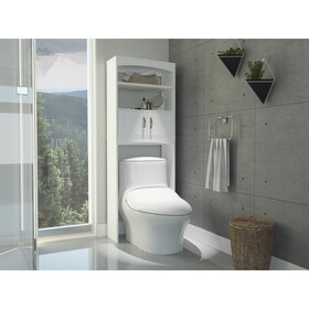 Malta over The Toilet Cabinet, Double Doors, Three Shelves -White B07091944