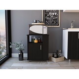Kit Lower Microwave Cabinet, Single Door, Three Side Shelves-Black B07091950