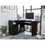 Mix L-Shaped Desk, Keyboard Tray, Two Drawers, Single Open Shelf -Black B07091961