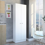 Multistorage Pantry Cabinet, Five Shelves, Double Door Cabinet -White B07091965
