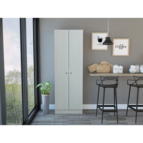 Multistorage Pantry abinet, Five Shelves, Double Door Cabinet -Pearl B07091966