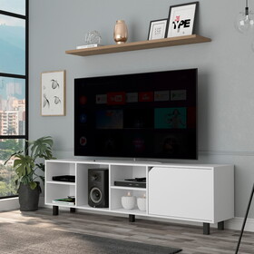 Valdivia TV Stand for TV&#180;s up 70", Four Open Shelves, Five Legs -White B07091994