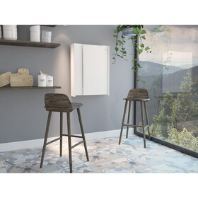 Vatta Wall Foldable Table, Seven Interior Shelves, Extending Table -White B07091998