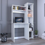 Versalles Writintg Desk, Two Superior Shelves, Five Cubbies -White B07092000