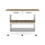 Cala Kitchen Island 46, Six Casters, Two Drawers, Lower Open Shelf -White / Light Oak B07092031