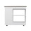 Nigella Kitchen Cart, Two Storage Shelves, Four Casters, Three Side Shelves -White / Dark Brown B07092044