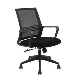 Flavio Office Chair, Nylon Base,Fixed Handrail -Black B07092083