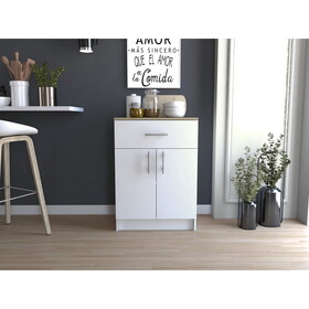 Mayorca Multistorage Pantry Cabinet, One Drawer, Two Interior Shelves -White / Light Oak B07092094