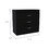 Melia Three Drawer Dresser, Superior Top, Metal Hardware -Black B07092095