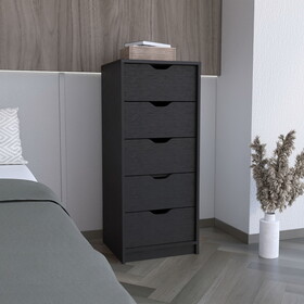 Basilea 5 Drawers Tall Dresser, Pull Out System -Black B07092124