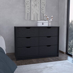 Basilea 4 Drawers Dresser, 2 Cabinets -Black B07092140