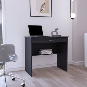 80 C Writting Desk, Compact Workstation with Drawer and Lower Shelf