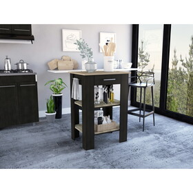 Cala Kitchen Island 23 with 3-Tier Shelf and Drawer and Towel Rack