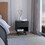 B070P188873 Black+Engineered Wood+1 Drawer+Bedroom+Open Storage