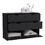 Basilea 4 Drawers Double Dresser with 2 pull down Cabinets Black B070P214577