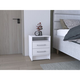 Greter 24" Two-Drawer Night Stand with open shelf