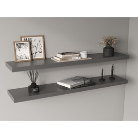 Ecco 47" Wide Floating Shelves Set of 2, Shelves for Wall Decor for Bedroom, Bathroom Storage Shelves, Book Shelves for Living Room Matt Gray B070P286446