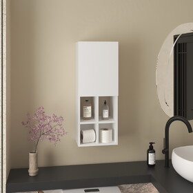 Niwot Wall Bathroom Cabinet, One Door, Organizer for Toiletries and Towels, White B070P337110