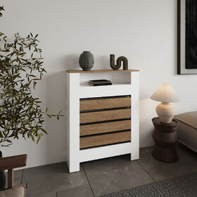 Radiator Cover Mistral Cabinet with Slatted Panel, Modern Home Furniture for Heating Units, Ventilated Decorative Enclosure, Light Oak B070P337154