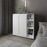 Houck Shoe Rack with 3 Side Tiers, Compact Storage for Shoes, Boots, and Accessories Organizer