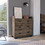 Alyn Dresser, Four Legs, Four Drawers, One Double Drawer, Superior Top -Dark Brown B070S00001