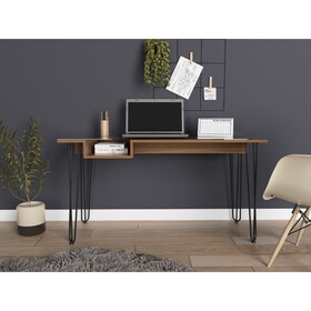 Baxter 140 Desk, One Shelf, Four Legs -Mahogany B070S00029