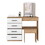 Kaia Makeup Vanity, Four Drawers, One Mirror, Stool -Pine / White B070S00042