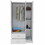 Austral 3 Door Armoire with Drawers, Shelves, and Hanging Rod -White B070S00110