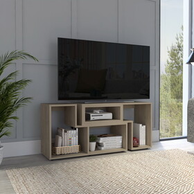 Being Extendable TV Stand, Multiple Shelves -Light Pine