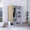 Rosie Armoire, Two Open Shelves, Double Door, Five Shelves, Hanging Rod -Light Oak / White B070S00159