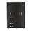 Denver Mobile Armoire, with hanging Rods, Double Door Cabinet, Three Drawers, Two Shelves Black B070S00201