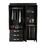 Denver Mobile Armoire, with hanging Rods, Double Door Cabinet, Three Drawers, Two Shelves Black B070S00201